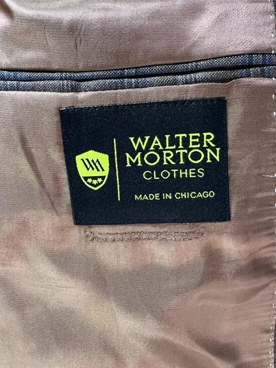 NWT WALTER MORTON 40R Plaid Brown/Blue/Black 2 Btn 97%Wool/3%Cashmere Blazer - Picture 8 of 9
